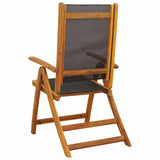Folding Garden Chairs 6 pcs Solid Wood Acacia and Textilene