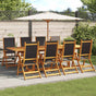 Folding Chairs 8 pcs Solid Wood Acacia and Textilene