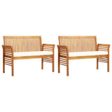 3 Piece Outdoor Dining Set with Cushions Solid Wood Acacia