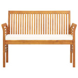 3 Piece Outdoor Dining Set with Cushions Solid Wood Acacia - Low Angle