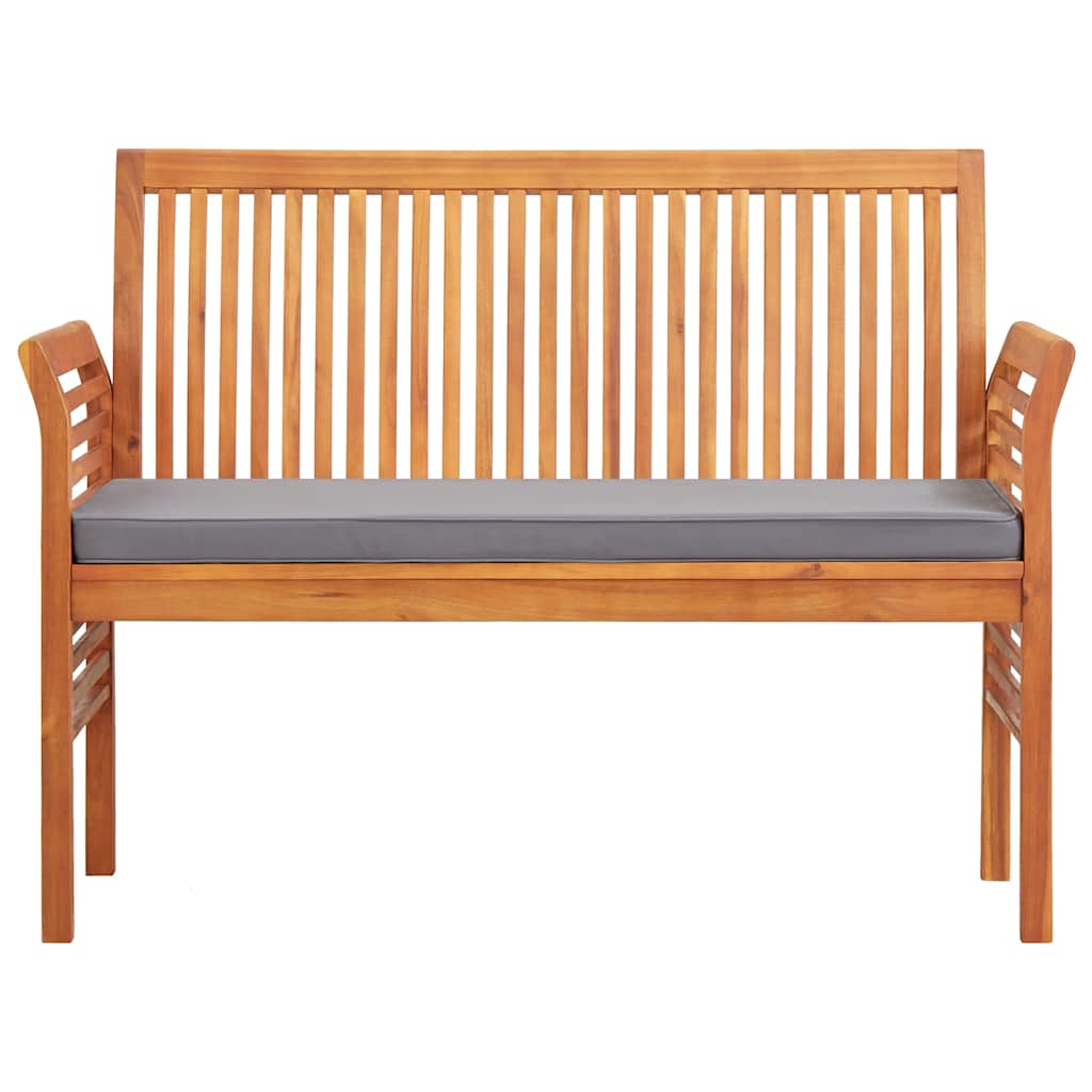 3 Piece Outdoor Dining Set with Cushions Solid Wood Acacia