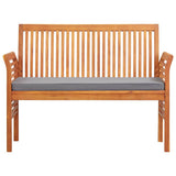 3 Piece Outdoor Dining Set with Cushions Solid Wood Acacia