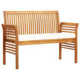 5 Piece Outdoor Dining Set with Cushions Solid Wood Acacia - Rear View