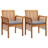 5 Piece Outdoor Dining Set with Cushions Solid Wood Acacia - Close-Up Angle