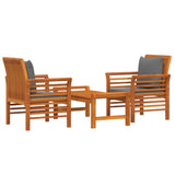 3 Piece Garden Lounge Set with Cushions Solid Wood Acacia - Side View