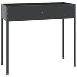 Garden Planter Anthracite 100.5x40.5x90 cm Galvanised Steel - Front View