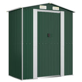Garden Shed Green 192x108x223 cm Galvanised Steel - Front View