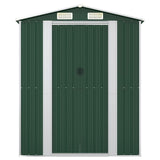 Garden Shed Green 192x108x223 cm Galvanised Steel - Side View