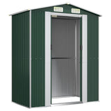Garden Shed Green 192x108x223 cm Galvanised Steel - Top-Down View