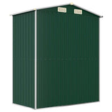 Garden Shed Green 192x108x223 cm Galvanised Steel - Rear View