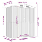 Garden Shed Green 192x108x223 cm Galvanised Steel - Low Angle