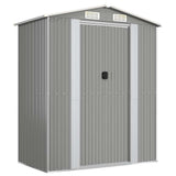Garden Shed Light Grey 192x108x223 cm Galvanised Steel