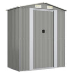 Garden Shed Light Grey 192x108x223 cm Galvanised Steel
