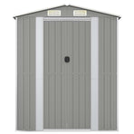 Garden Shed Light Grey 192x108x223 cm Galvanised Steel