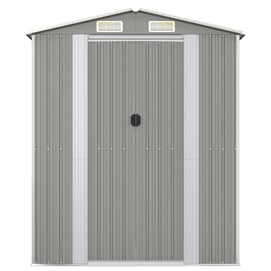 Garden Shed Light Grey 192x108x223 cm Galvanised Steel