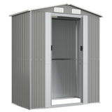 Garden Shed Light Grey 192x108x223 cm Galvanised Steel