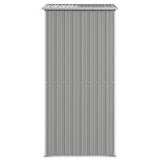 Garden Shed Light Grey 192x108x223 cm Galvanised Steel - 45-Degree Angle