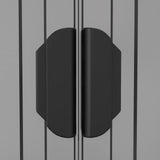 Garden Shed Light Grey 192x108x223 cm Galvanised Steel - Close-Up Angle