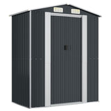 Garden Shed Anthracite 192x108x223 cm Galvanised Steel - Front View
