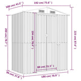 Garden Shed Anthracite 192x108x223 cm Galvanised Steel - Low Angle