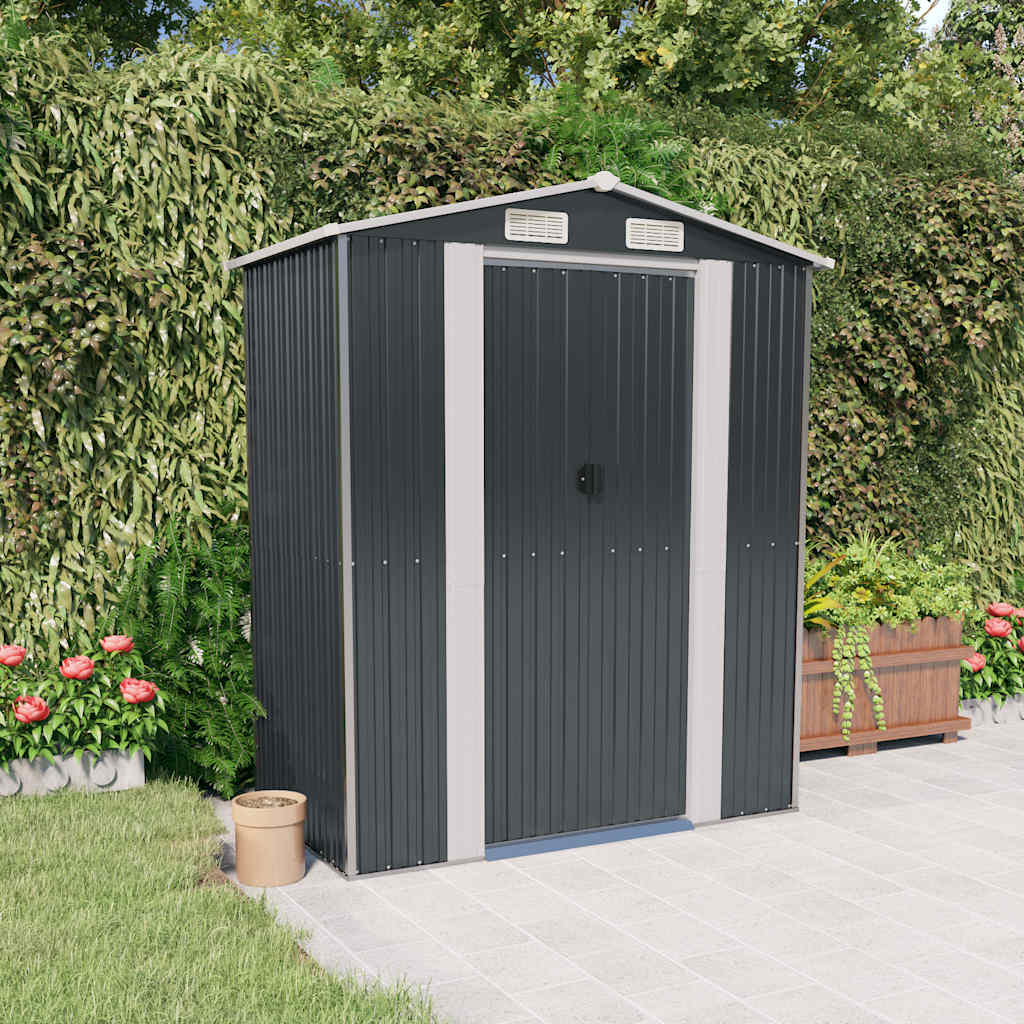 Garden Shed Anthracite 192x108x223 cm Galvanised Steel