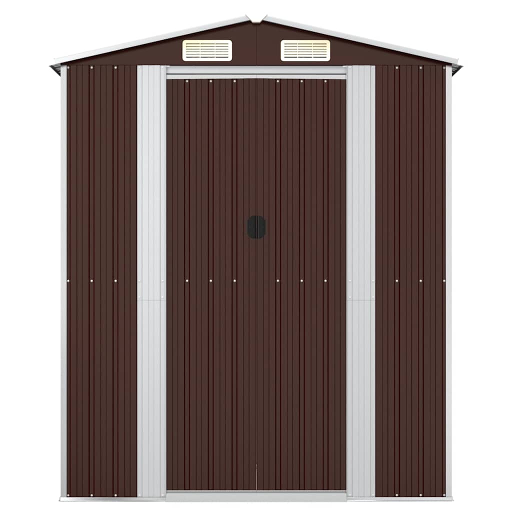 Garden Shed Dark Brown 192x108x223 cm Galvanised Steel