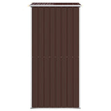 Garden Shed Dark Brown 192x108x223 cm Galvanised Steel
