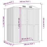Garden Shed Dark Brown 192x108x223 cm Galvanised Steel