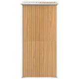 Garden Shed Light Brown 192x108x223 cm Galvanised Steel - Top-Down View