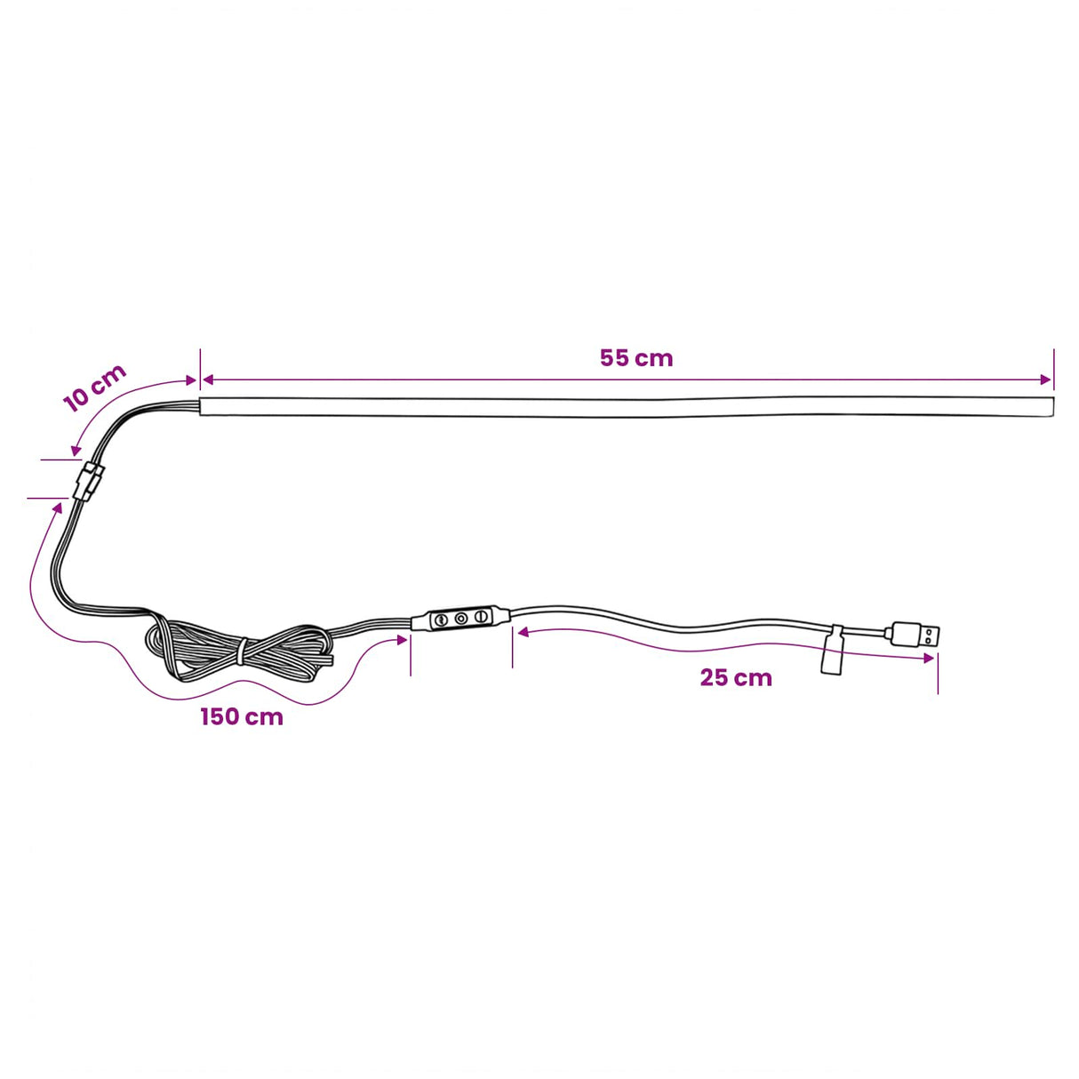 x1 55cm USB EDL strp light
