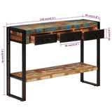 Console Table 110x30x76 cm Solid Wood Reclaimed - Close-Up Angle