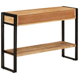 Console Table 110x30x76 cm Solid Wood Mango - Side View