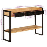 Console Table 110x30x76 cm Solid Wood Mango - Close-Up Angle