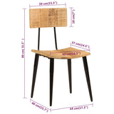 Dining Chairs 2 pcs 44x40x80 cm Solid Wood Mango - Close-Up Angle