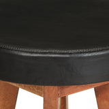Bar Stools 2 pcs Real Leather and Solid Wood Acacia - Rear View