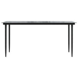 Garden Dining Table Black 160x80x74cm Steel and Tempered Glass
