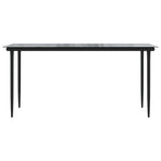 Garden Dining Table Black 160x80x74cm Steel and Tempered Glass