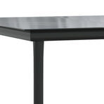 Garden Dining Table Black 160x80x74cm Steel and Tempered Glass