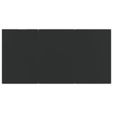 Garden Dining Table Black 200x100x74cm Steel and Tempered Glass - 45-Degree Angle