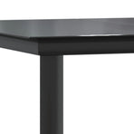 Garden Dining Table Black 200x100x74cm Steel and Tempered Glass