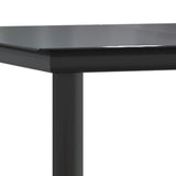 Garden Dining Table Black 200x100x74cm Steel and Tempered Glass - Rear View
