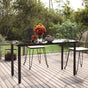 Garden Dining Table Black 200x100x74cm Steel and Tempered Glass