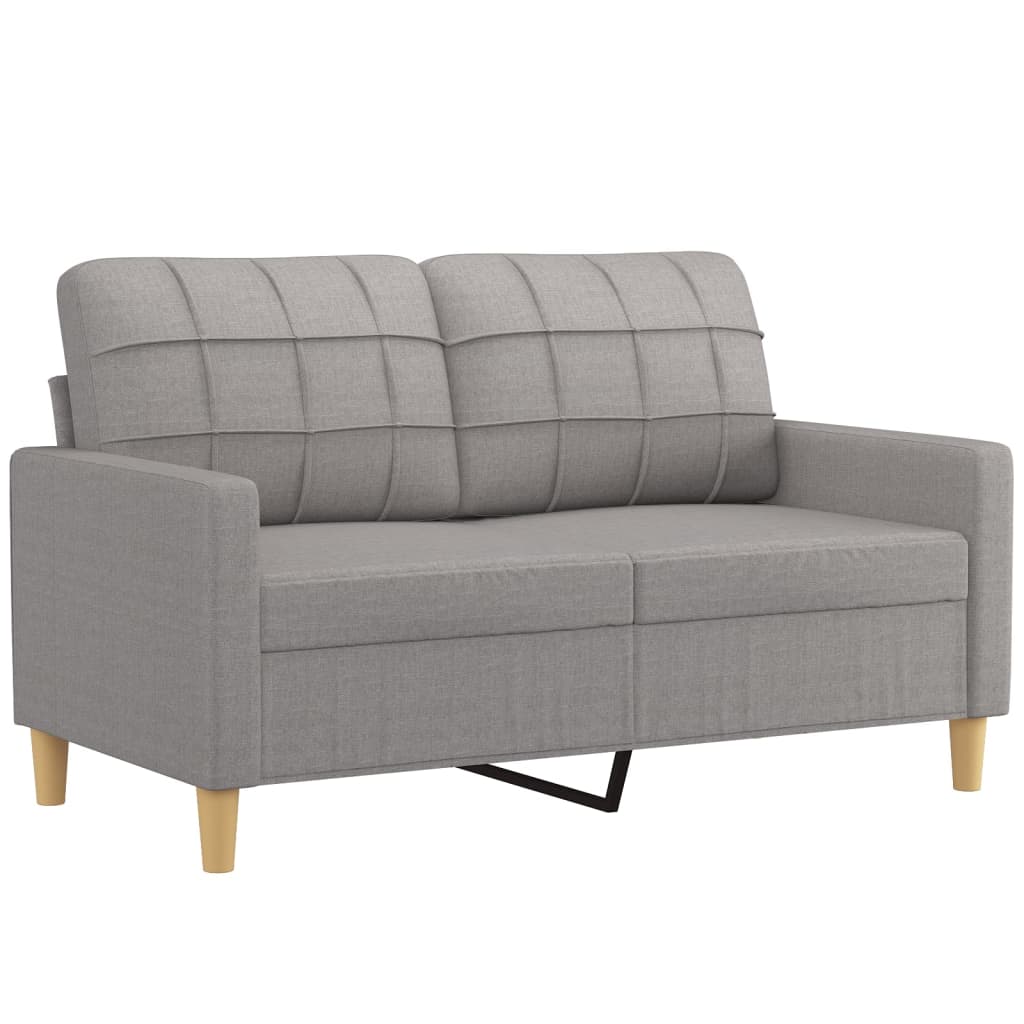 2-Seater Sofa Light Grey 120 cm Fabric