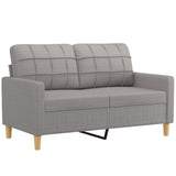 2-Seater Sofa Light Grey 120 cm Fabric - Front View