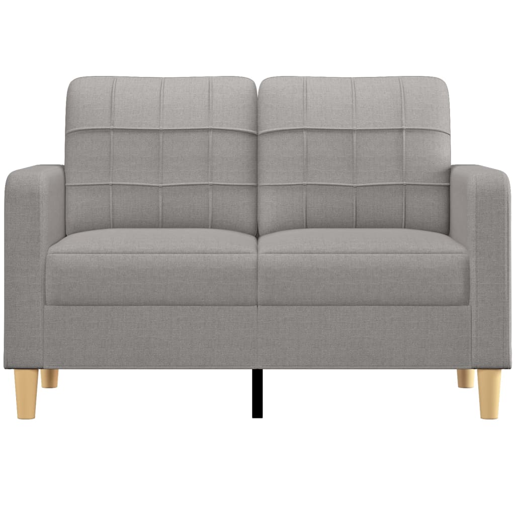 2-Seater Sofa Light Grey 120 cm Fabric