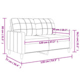 2-Seater Sofa Light Grey 120 cm Fabric - Low Angle