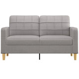 2-Seater Sofa Light Grey 140 cm Fabric - Side View
