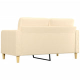 2-Seater Sofa Cream 140 cm Fabric - 45-Degree Angle