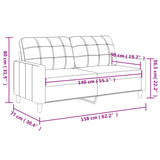2-Seater Sofa Cream 140 cm Fabric - Low Angle