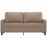 2-Seater Sofa Cappuccino 140 cm Faux Leather - Side View
